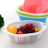 Factory direct sales: Oval-shaped double-layer fruit baskets, draining baskets, kitchen storage frames, multi-functional vegetable washing baskets, gift baskets Specification image
